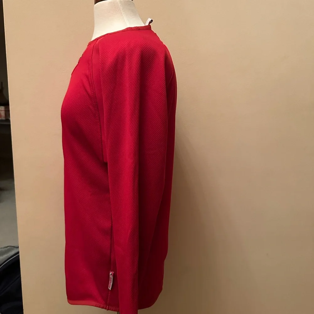 Vintage Majestic Therma Red Long Sleeve Shirt with Cardinal Emblem - Picture 2 of 6